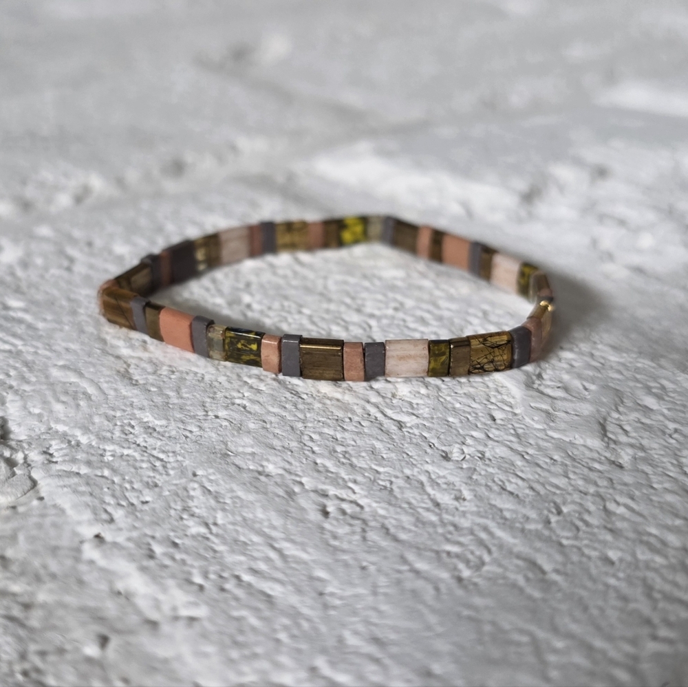 Multicolor Natural Stone Strech Bracelet